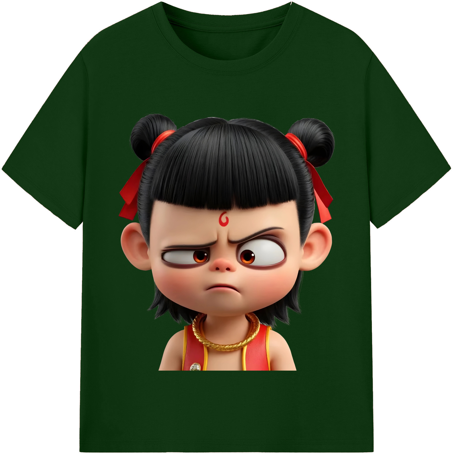 （画像用） Ne Zha 2 ナタ 魔童の大暴れ 綿100％半袖Tシャツ（フロントプリント）